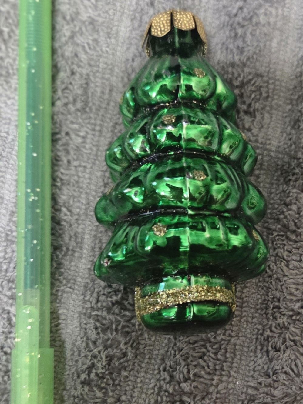 Vintage Thomas Pacconi Blown Glass Christmas Tree Ornament